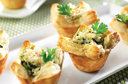 Spinach, Crab & Artichoke Mini Tarts