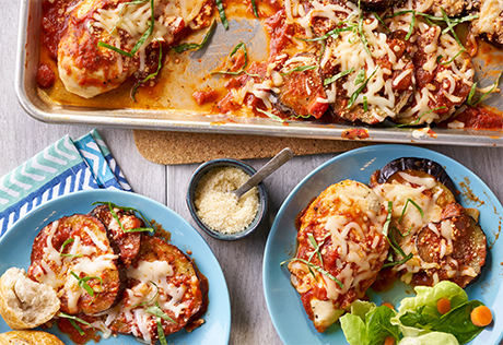 Sheet Pan Chicken Eggplant Parmesan