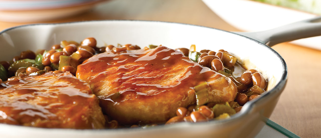 Skillet Pork Chops Beans