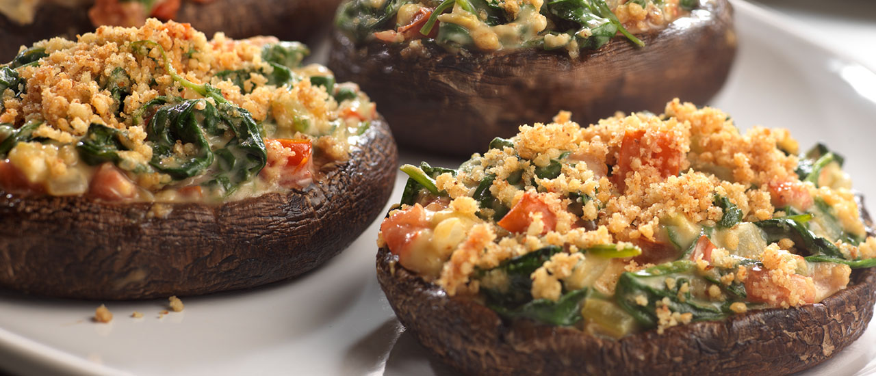 Creamy SpinachStuffed Portobellos