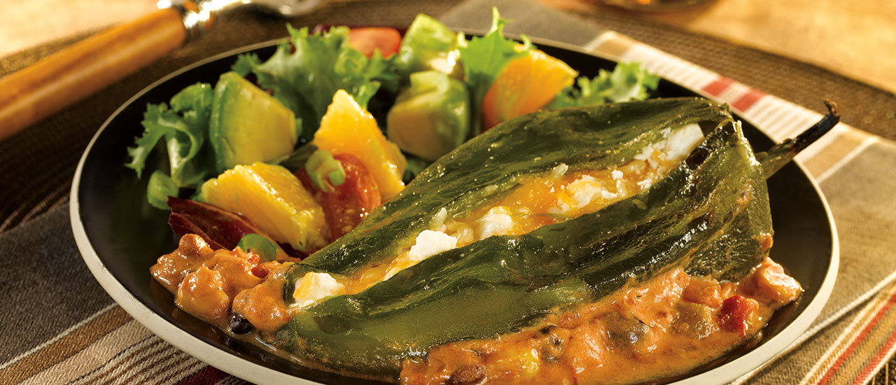 Three Cheese Stuffed Poblano Chiles