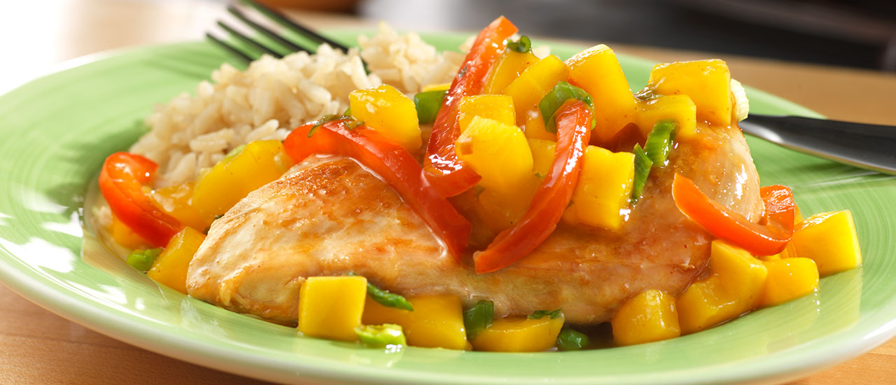 Spicy Glazed Mango Chicken